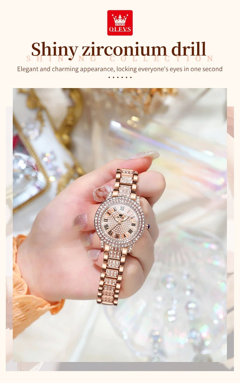Diamond Éclat - Luxe Roman Dial Quartz Watch