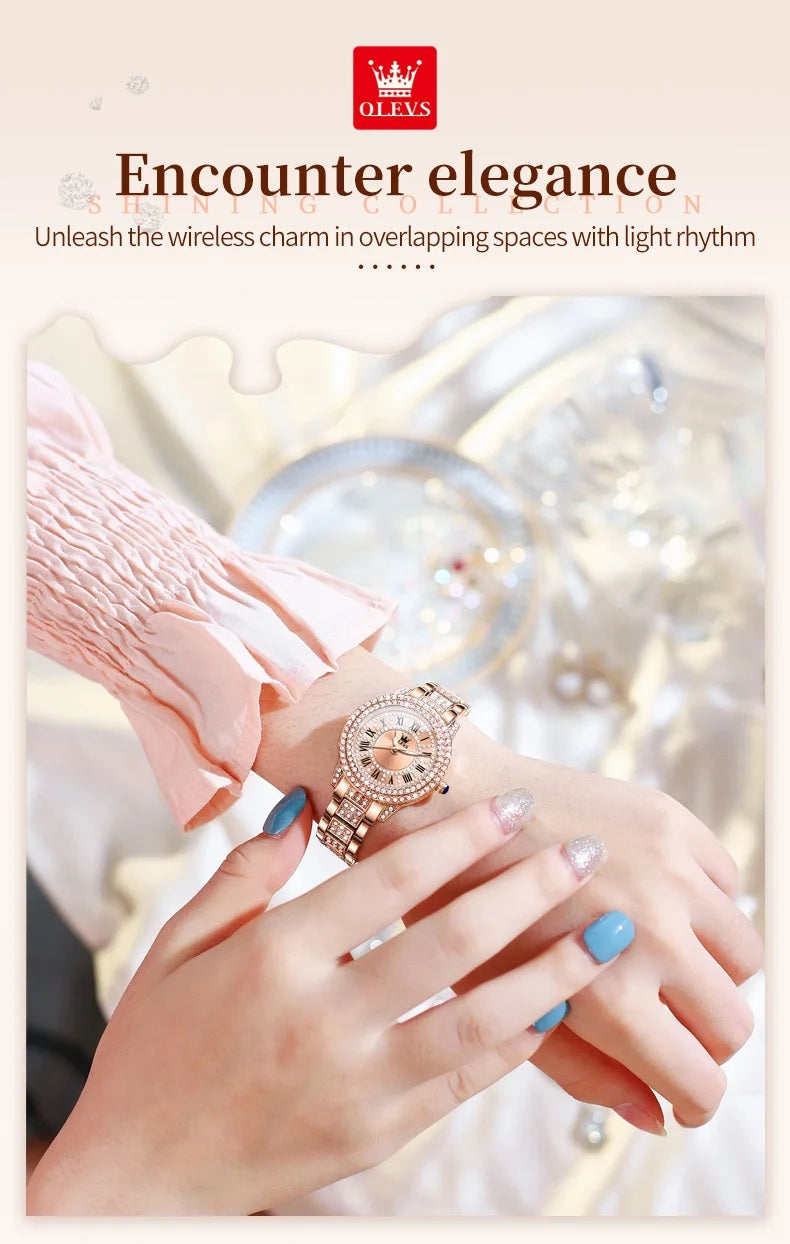 Diamond Éclat - Luxe Roman Dial Quartz Watch