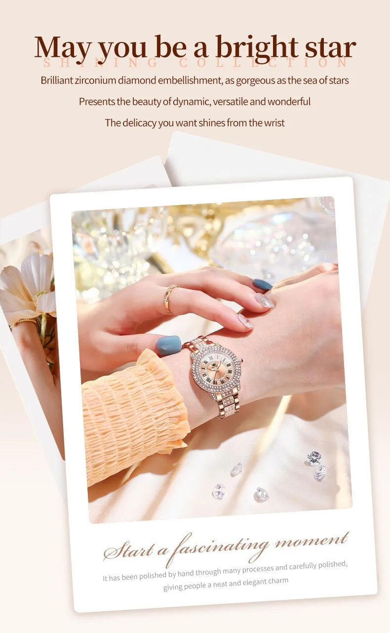 Diamond Éclat - Luxe Roman Dial Quartz Watch