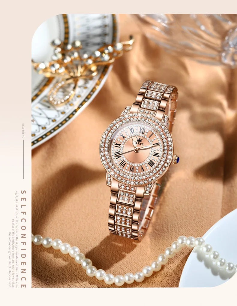 Diamond Éclat - Luxe Roman Dial Quartz Watch
