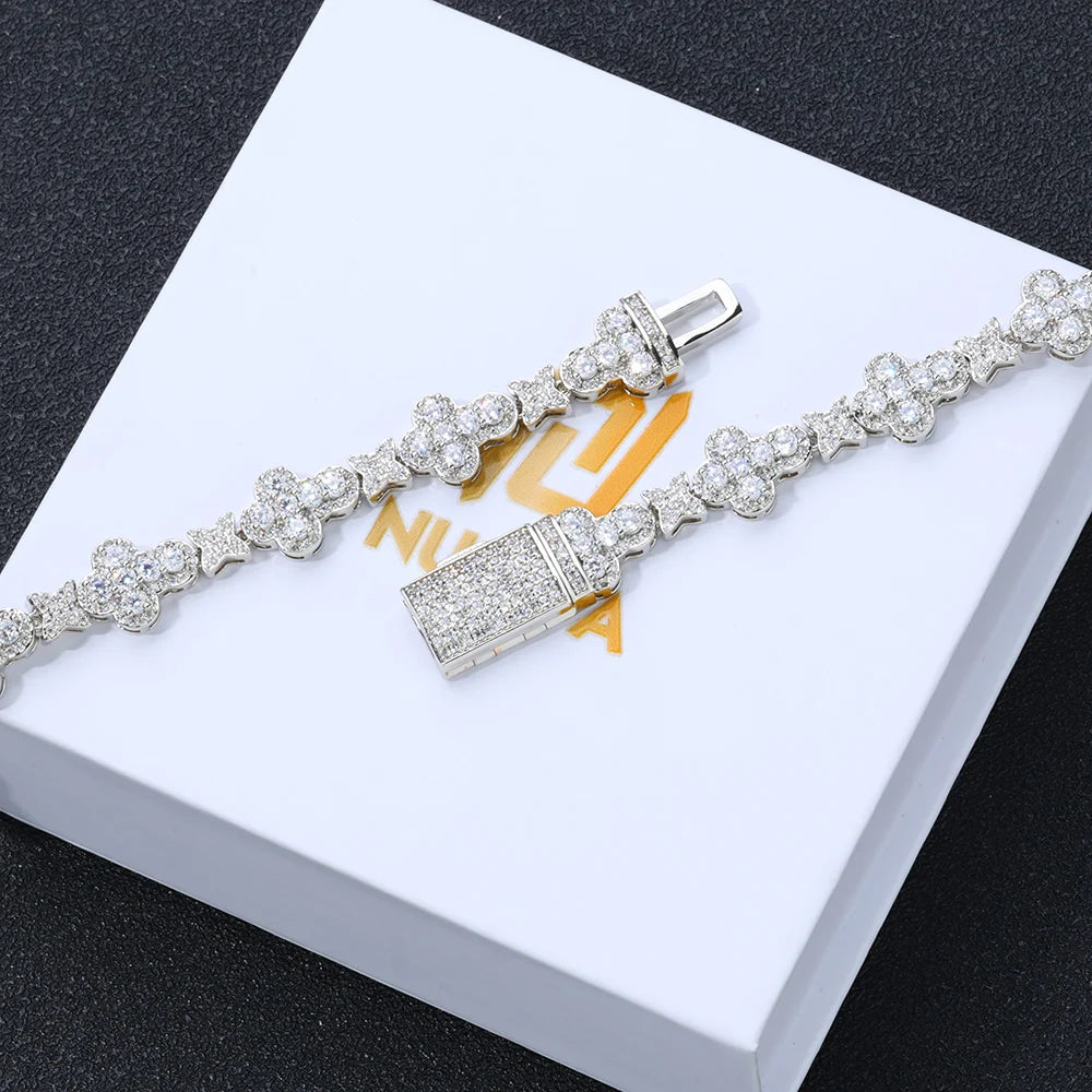 MIMOTTA DYNASTY tennis bracelet in silver tone with gift box