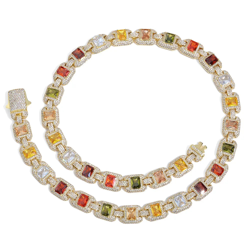 MIMOTTA EMPIRE at necklace length in gold tone on white background