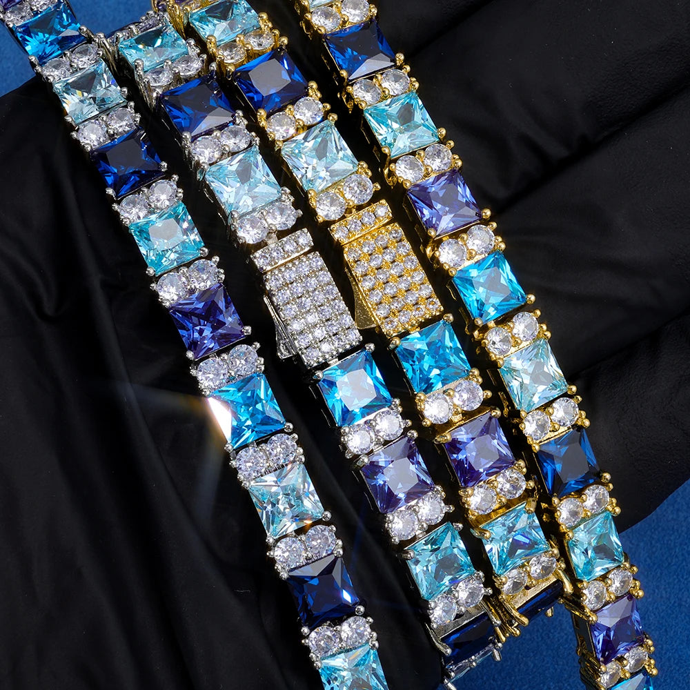 MIMOTTA ZENITH in gold and silver tone, blue gradient stones