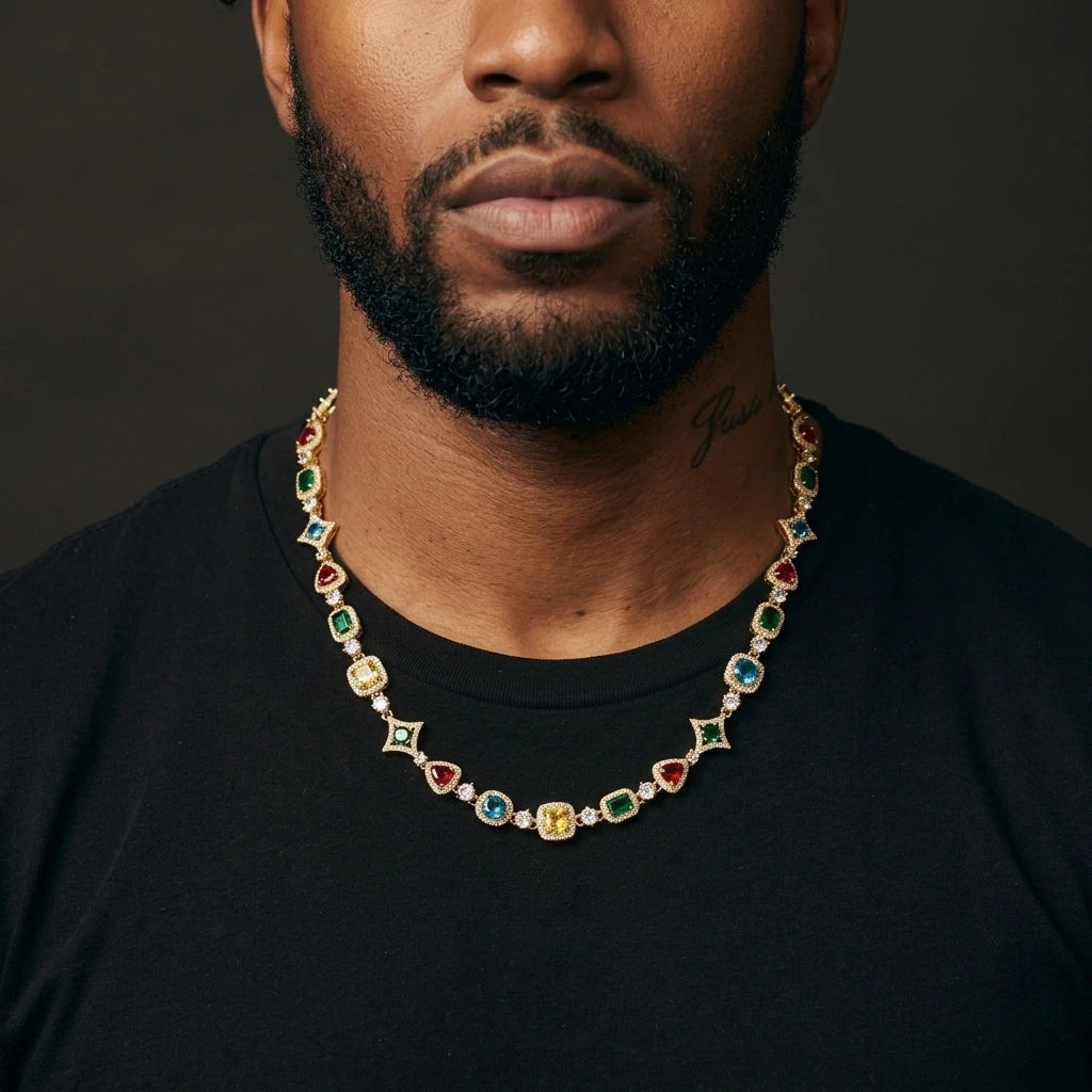 MIMOTTA PARADOX necklace worn on the neck