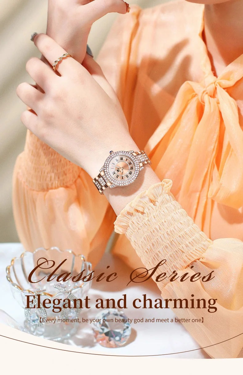 Diamond Éclat - Luxe Roman Dial Quartz Watch