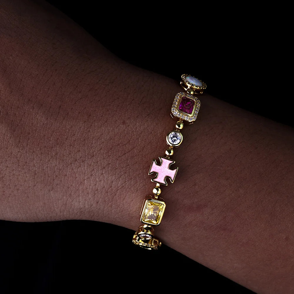 MIMOTTA CREED gemstone bracelet worn on the wrist