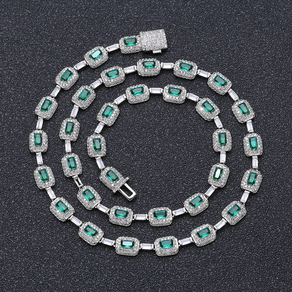 MIMOTTA VAULT in silver tone with green halo stones
