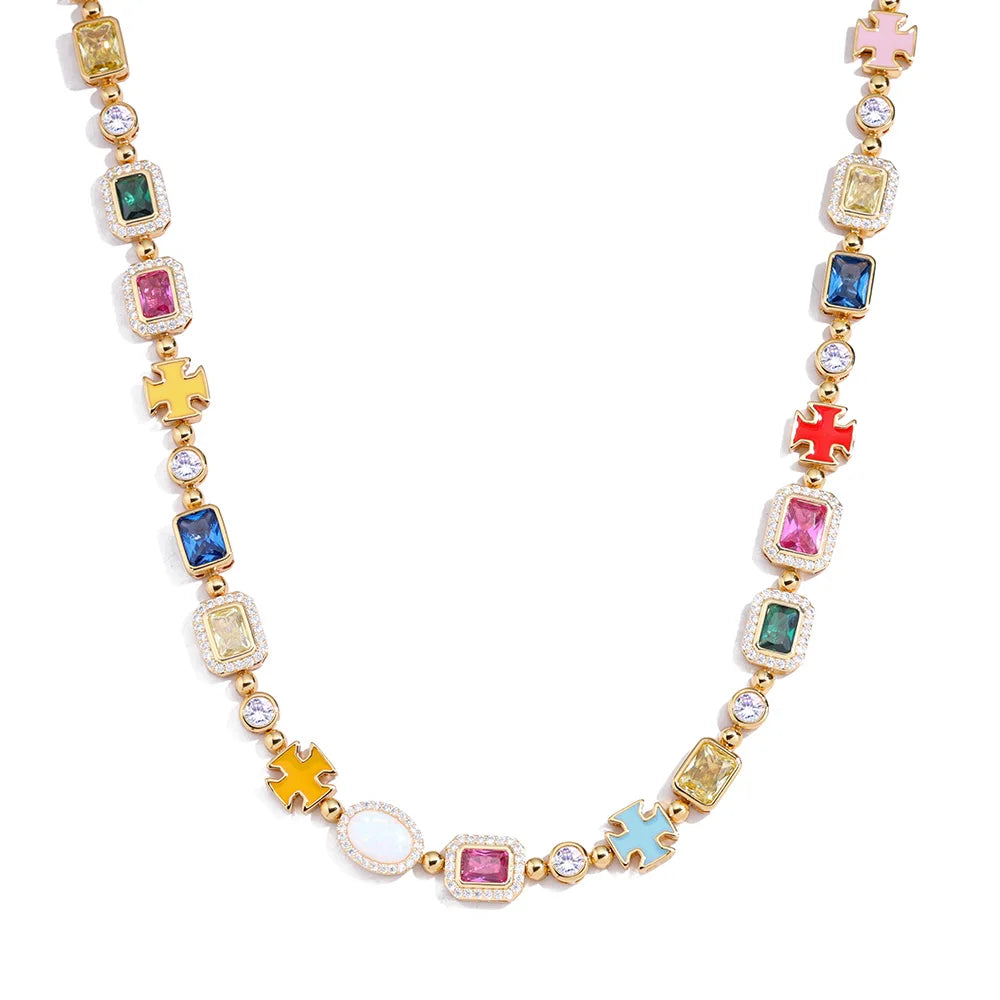 MIMOTTA CREED in gold tone with coloured crosses