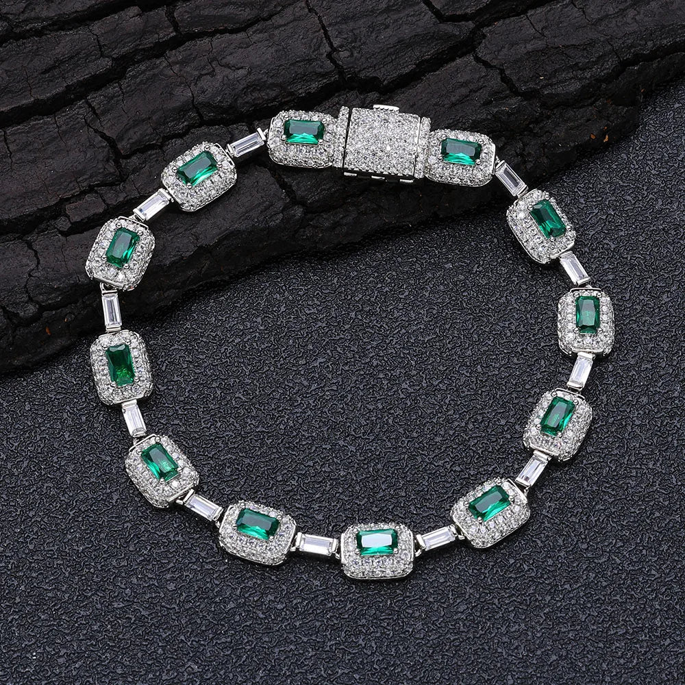 MIMOTTA VAULT tennis bracelet in silver tone on dark wood