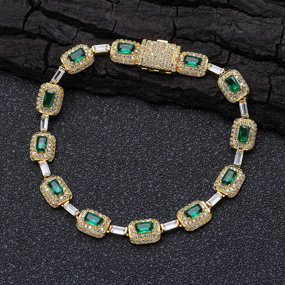 MIMOTTA VAULT tennis bracelet in gold tone on dark wood