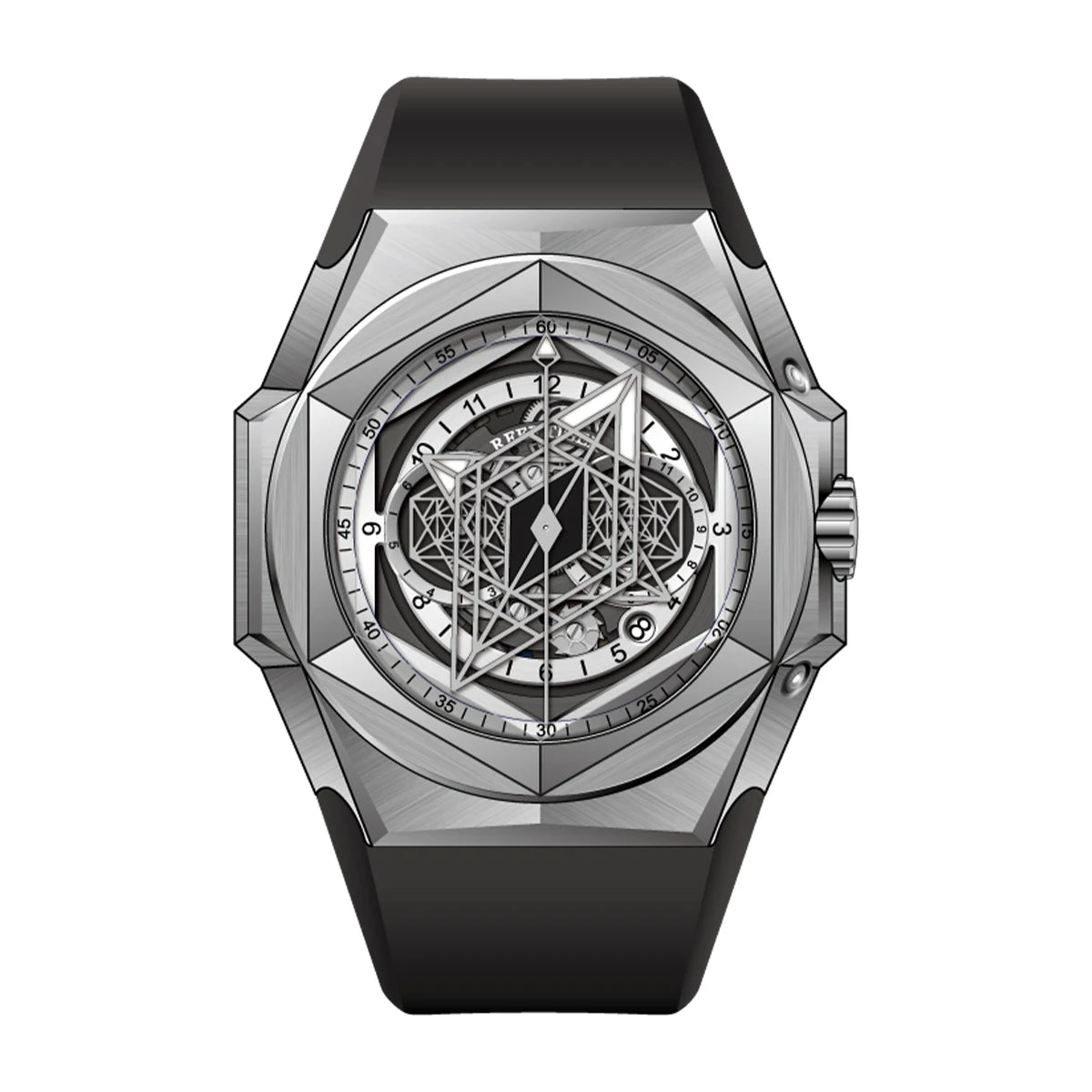 MiMOTTA™ Visionary Men's Automatic Watch Octagon | Geometric Skeleton ...