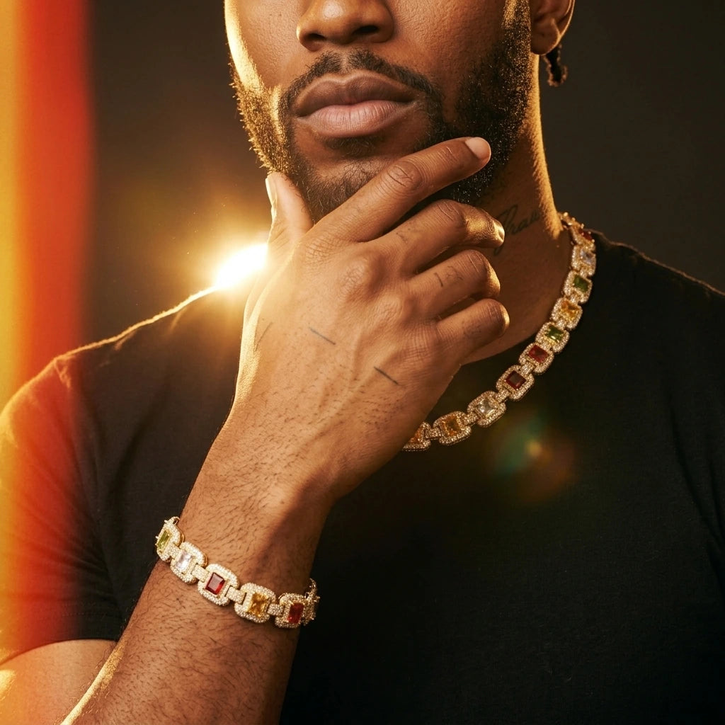 MIMOTTA EMPIRE Cuban bracelet in golden-hour light, scene 1