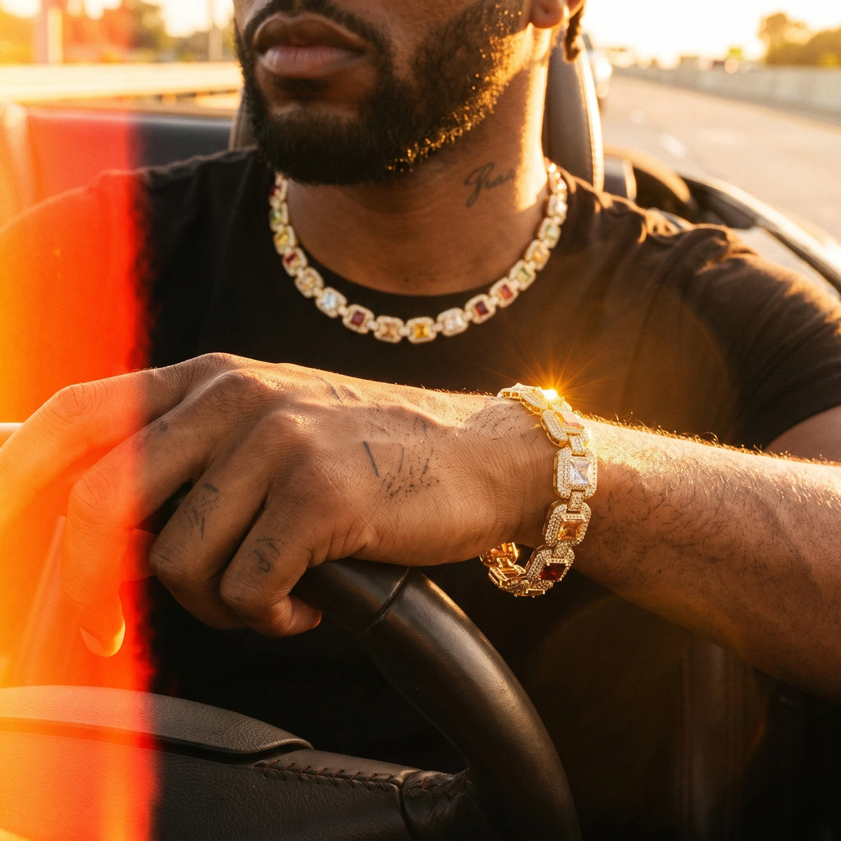 MIMOTTA EMPIRE Cuban bracelet in golden-hour light, scene 6