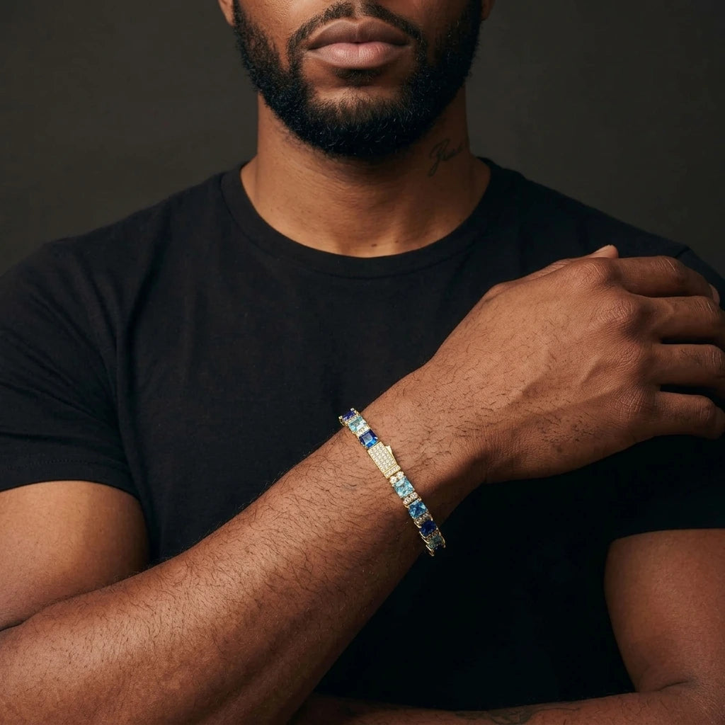 MIMOTTA ZENITH tennis bracelet worn by a model